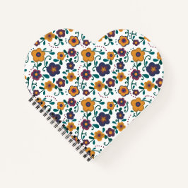 Ditzy Retro Daisy aus den 70er Jahren in Jewel Ton Notizbuch