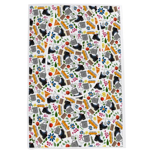 Ditzy Whimsical Wandermuster | Folkkunst im Freien Mittlere Geschenktüte (Vorderseite)