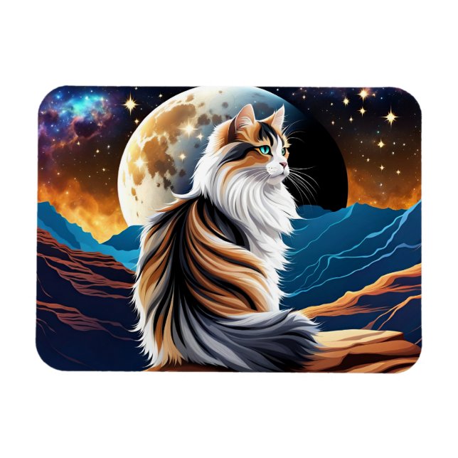 Diute Calico Cat und Wüstenmoon Magnet (Horizontal)