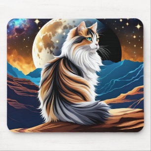 Diute Calico Cat und Wüstenmoon Mousepad