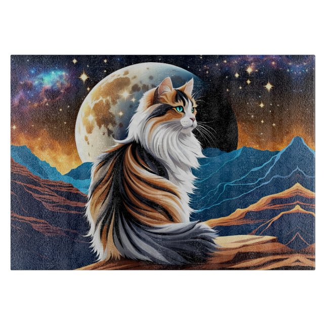 Diute Calico Cat und Wüstenmoon Schneidebrett (Vorderseite)