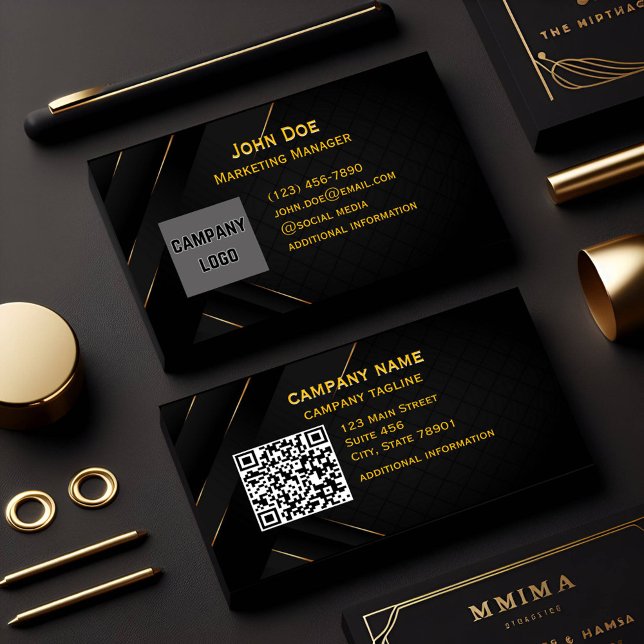 div erweiterte QR-Website Gold Front and Back Visitenkarte (Von Creator hochgeladen)