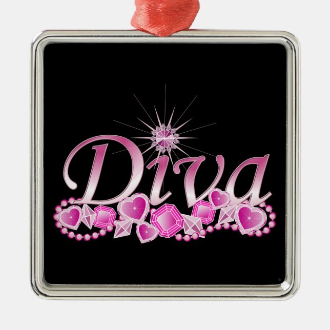 Diva Bling Ornament Aus Metall (Vorne)