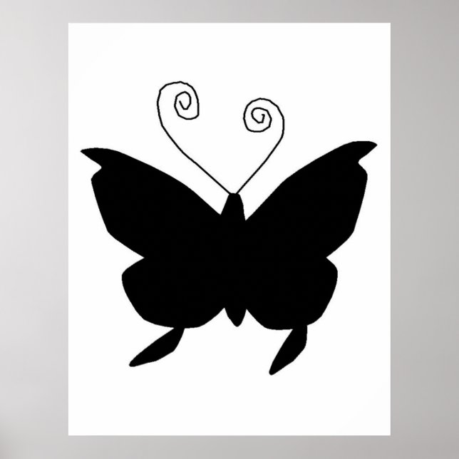 Diva Butterfly in Black Poster (Vorne)