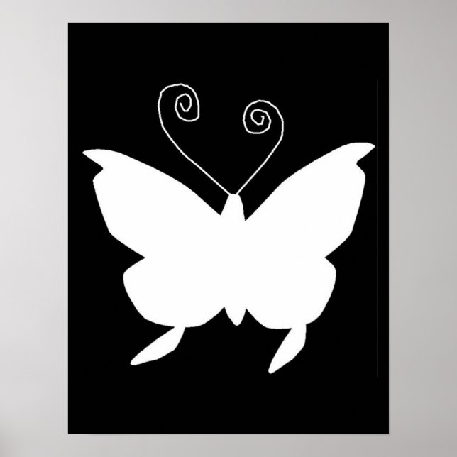 Diva Butterfly in weiß Poster (Vorne)