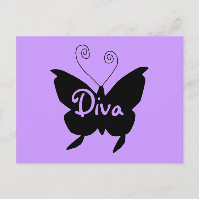 Diva Butterfly Postkarte (Vorderseite)