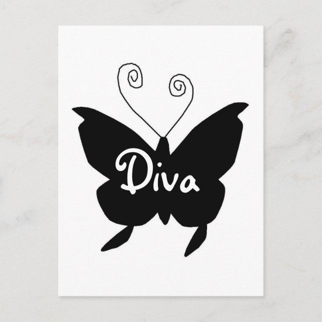 Diva Butterfly Postkarte (Vorderseite)