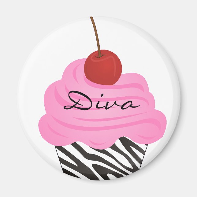 Diva Cupcake Magnet (Vorne)