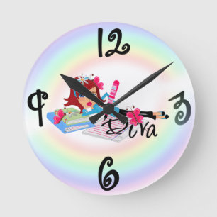 Diva - Custom Square Wall Clock Runde Wanduhr