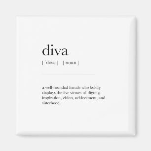 Diva Definition bedeutet Wörterbuch-Art-Dekoratio Magnet