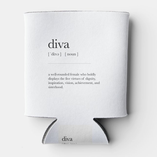Diva Definition bedeutet Wörterbuchdekor Dosenkühler (Vorderseite)