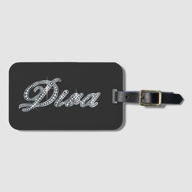 Diva "Diamond Bling"  Gepäckanhänger (Vorderseite (Horizontal))