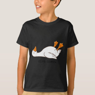 Diva Down Lustige Gans liegt unten T-Shirt