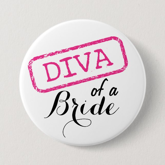 "DIVA" einer Braut Button (Vorderseite)