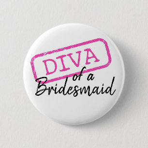 „DIVA einer Brautjungfer“ Button