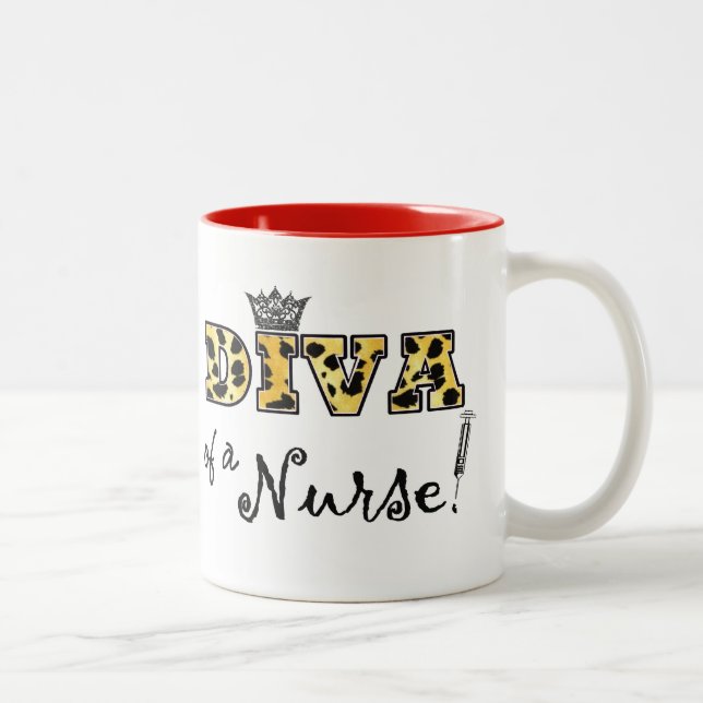 "DIVA einer Krankenschwester!" Zwei-Tone-Tasse Zweifarbige Tasse (Rechts)