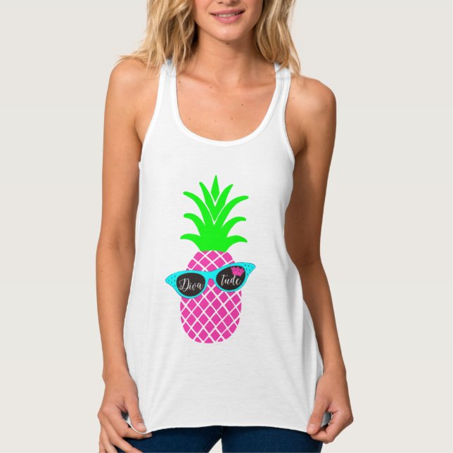 Diva eines Ananas! Tank Top (Vorderseite)