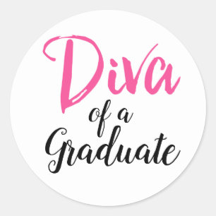 "DIVA eines Graduates" Runder Aufkleber
