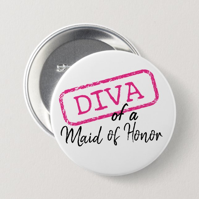 "DIVA" eines Pinback-Buttons der Trauzeugin Button (Vorne & Hinten)