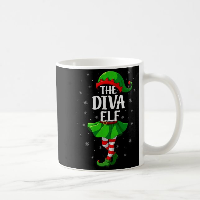 Diva Elf Christmas Girls Women Elf Squad Xmas Fami Kaffeetasse (Rechts)