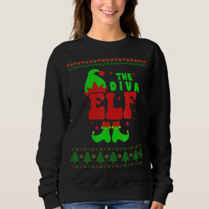 Diva Elf Familie Matching Ugly Sweater Christmas P Sweatshirt
