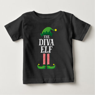 Diva Elf Matching Family Group Weihnachts-Party Baby T-shirt