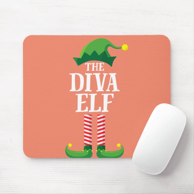 Diva Elf Matching Family Group Weihnachts-Party Mousepad (Mit Mouse)