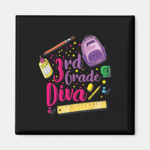 Diva erster Schultag Mädchen Kleidung Gi Magnet