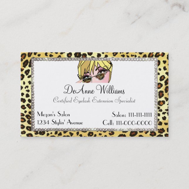 Diva Eyes Eye Lash Business Card Visitenkarte (Vorderseite)