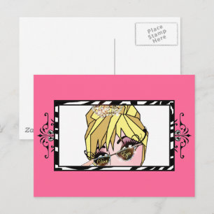 "Diva Eyes" Lashes und Daueraufnahmen Postkarte