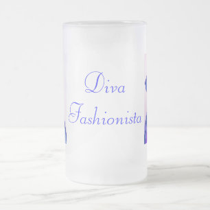 Diva Fashionista in blau I Mattglas Bierglas