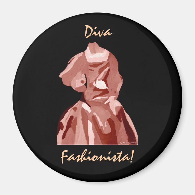 Diva Fashionista in neutraler Magnet (Vorne)