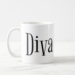 Diva Funny Whimsical Typografy Kaffeetasse
