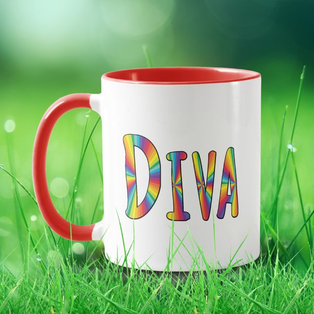DIVA Gay Pride Regenbogenflagge Fabulous LGBT LGBT Tasse (Von Creator hochgeladen)