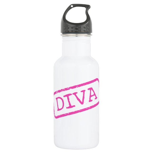 "Diva gestempelt und genehmigt" Wasserflasche (Vorderseite)