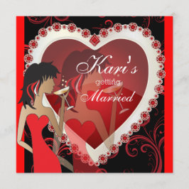 Diva Girls Night Out in einem Jewel Heart Red Einladung