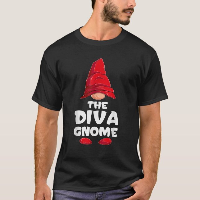 Diva Gnome Matching Family Group Christmas Party P T-Shirt (Vorderseite)