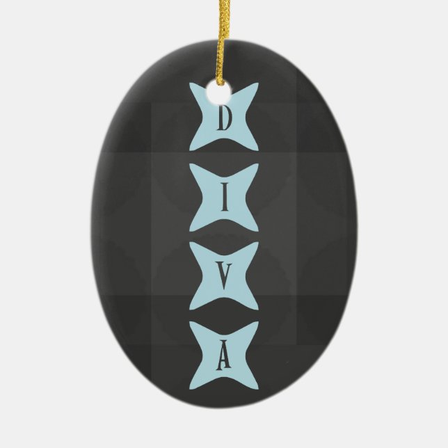 DIVA: Göttlich inspirierte victorious Haltung Keramik Ornament (Vorne)