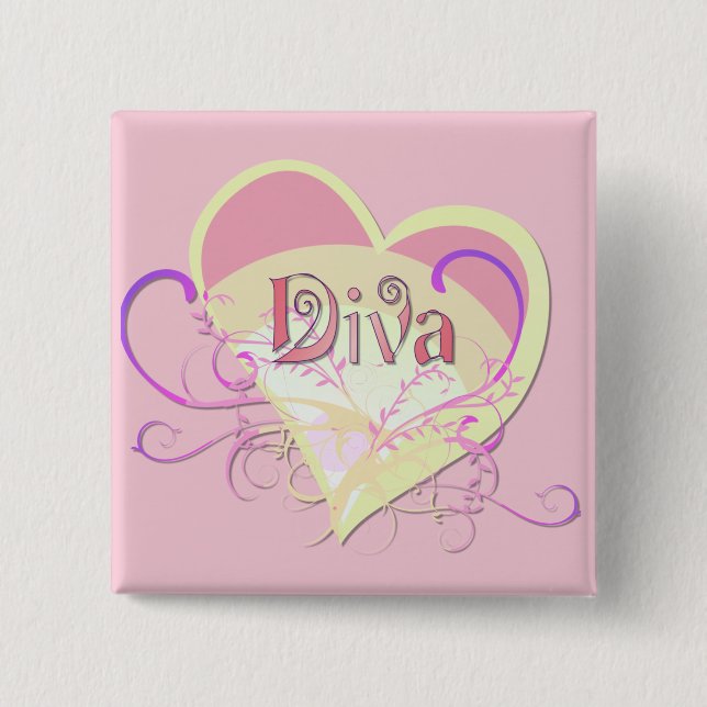Diva Heart Button (Vorderseite)