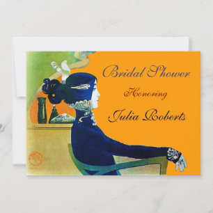 DIVA IM PARTY MIT BLAUEM MONOGRAMM BRAUTPARTY EINLADUNG