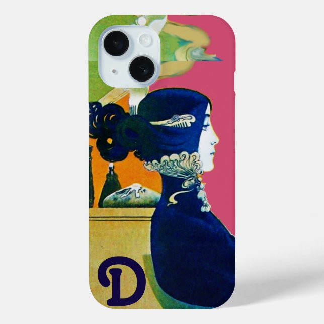 DIVA IN BLAU, SCHÖNHEIT FASHION MONOGRAMM Case-Mate iPhone HÜLLE (Rückseite)
