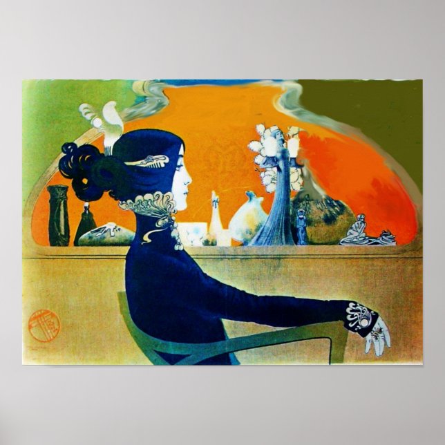 DIVA IN BLAU / Schönheit, Haare, Mode Poster (Vorne)