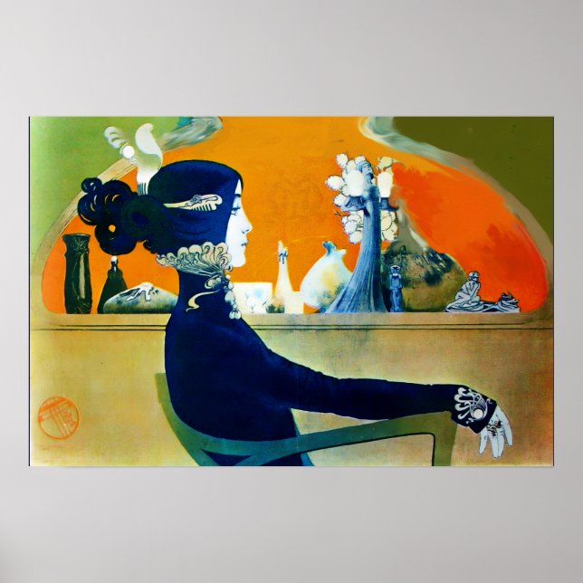 DIVA IN BLAU / Schönheit, Haare, Mode Poster (Vorne)