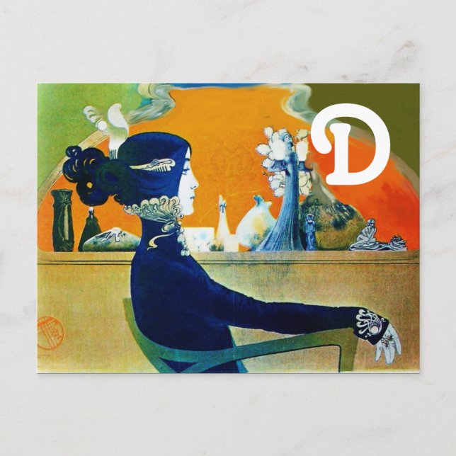DIVA IN BLAUEM MONOGRAM POSTKARTE (Vorderseite)