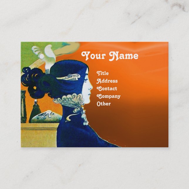 DIVA IN BLUE MONOGRAM Schönheitssalon ,Makeup Arti Visitenkarte (Vorderseite)