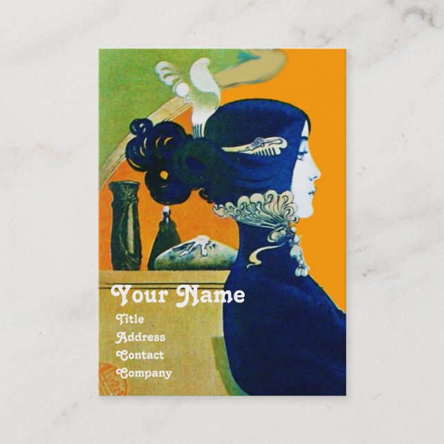 DIVA IN BLUE MONOGRAM Schönheitssalon ,Makeup Arti Visitenkarte (Vorderseite)