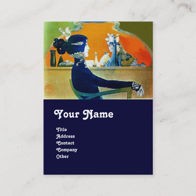 DIVA IN BLUE MONOGRAM Schönheitssalon ,Makeup Arti Visitenkarte (Vorderseite)