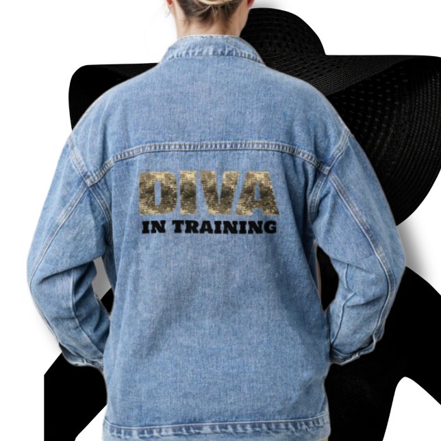Diva in der Ausbildung Gold Blue Denim Jacket Jeansjacke (Von Creator hochgeladen)