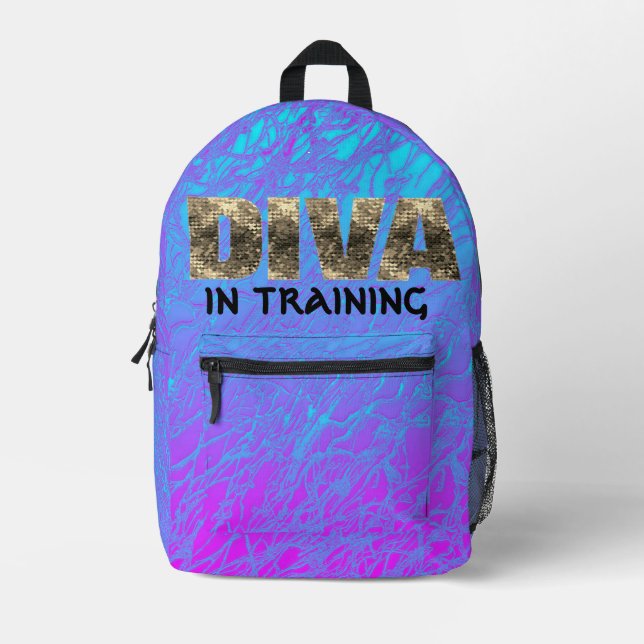 Diva in Training Blue Pink Gold Rucksack NO Sequel (Vorderseite)
