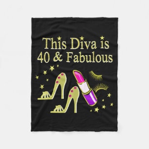 DIVA IST 40 UND FABULOUS GOLD HOCHHEEL DESIGN FLEECEDECKE
